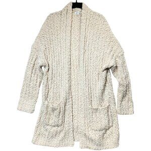 Miracle Cozy Soft Drop Shoulder Sweater Pockets Ivory Size Medium Large